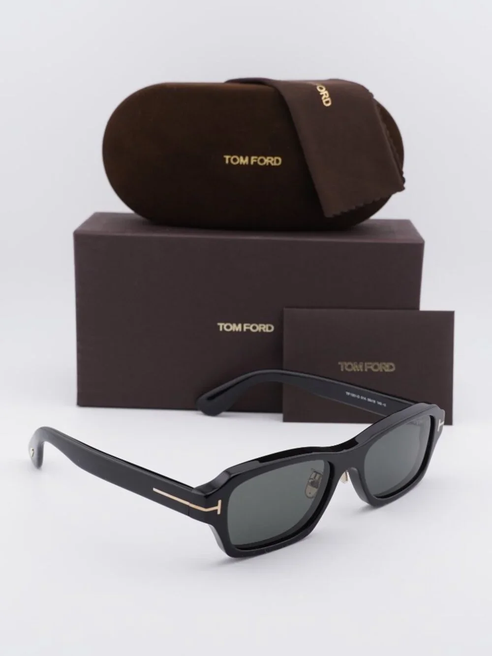 Tom Ford FT1351-D 01A Rectangle Sunglasses - Shiny Black/Smoke